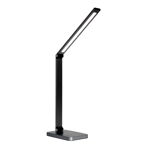 Platinet PDL888B stolní LED lampa 10W stmívatelná, dotykové ovládání, bezdrátové nabíjení, USB port, černá