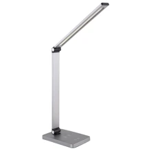 Platinet PDL888S stolní LED lampa 10W stmívatelná, dotykové ovládání, bezdrátové nabíjení, USB port, stříbrná