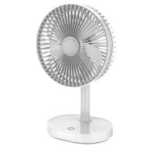 Platinet PRDF0326 stolní ventilátor 19 cm, funkce nočního osvětlení, akumulátor 3000 mAh, bílá-šedá