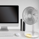 Platinet PRDF0326 stolní ventilátor 19 cm, funkce nočního osvětlení, akumulátor 3000 mAh, bílá-šedá