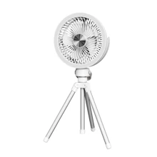 Platinet PRDF0556 stolní ventilátor 14,5 cm, výškově stavitelný tripod, funkce nočního osvětlení, akumulátor 2400 mAh, bílá