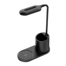 Platinet stolní LED lampa 3W, bezdrátové nabíjení, černá