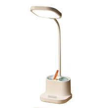 Platinet stolní LED lampa 5W, integrovaná baterie 2400mAh, USB port, bílá