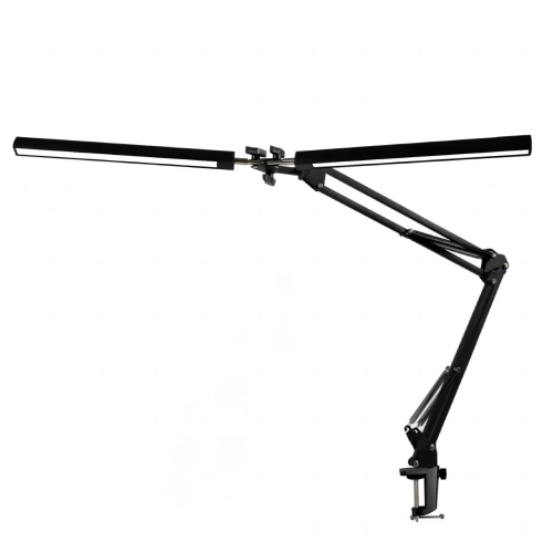 Platinet stolní LED lampa Flexy 20W stmívatelná s klipem, 2 ramena, černá