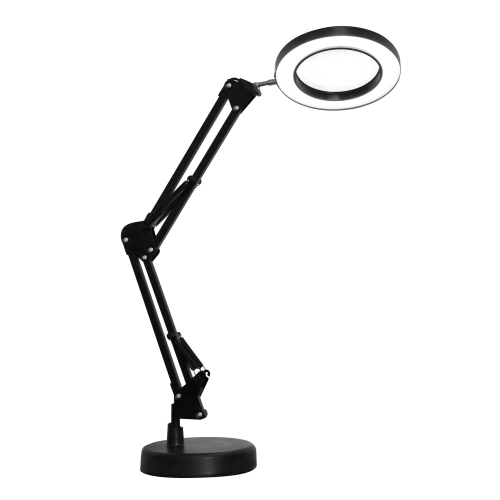 Platinet stolní LED lampa Magnify 10W stmívatelná s lupou, černá