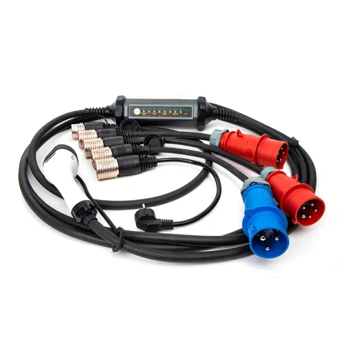 Platinet univerzální přenosná EV stanice PC060 22kW (32A), Pro Line, sada 4 adaptérů + nástěnný držák, černá